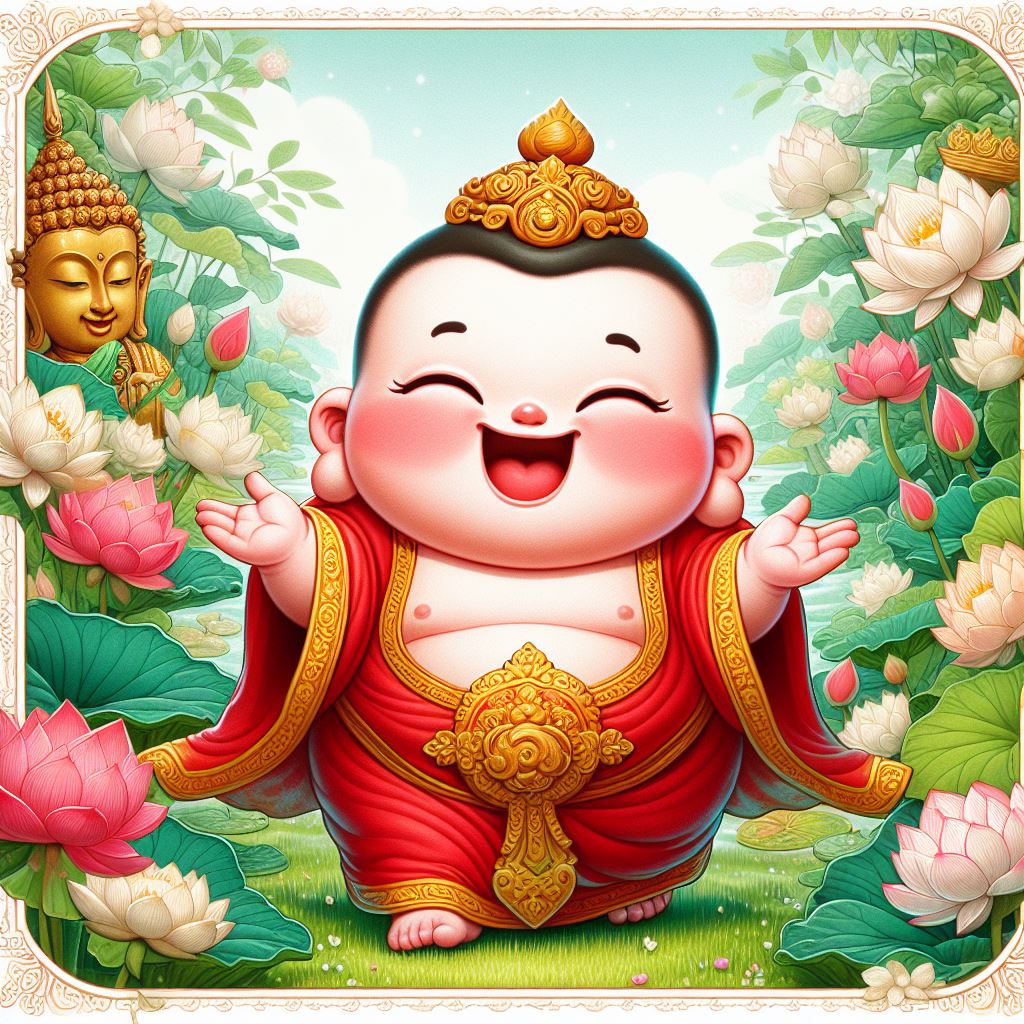 funny Little Budha digital AI art